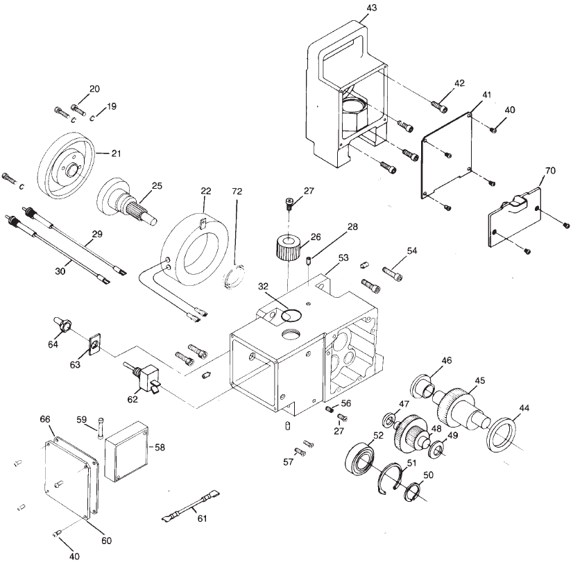 PowrLiner 3100 Gear Box Assembly Parts
